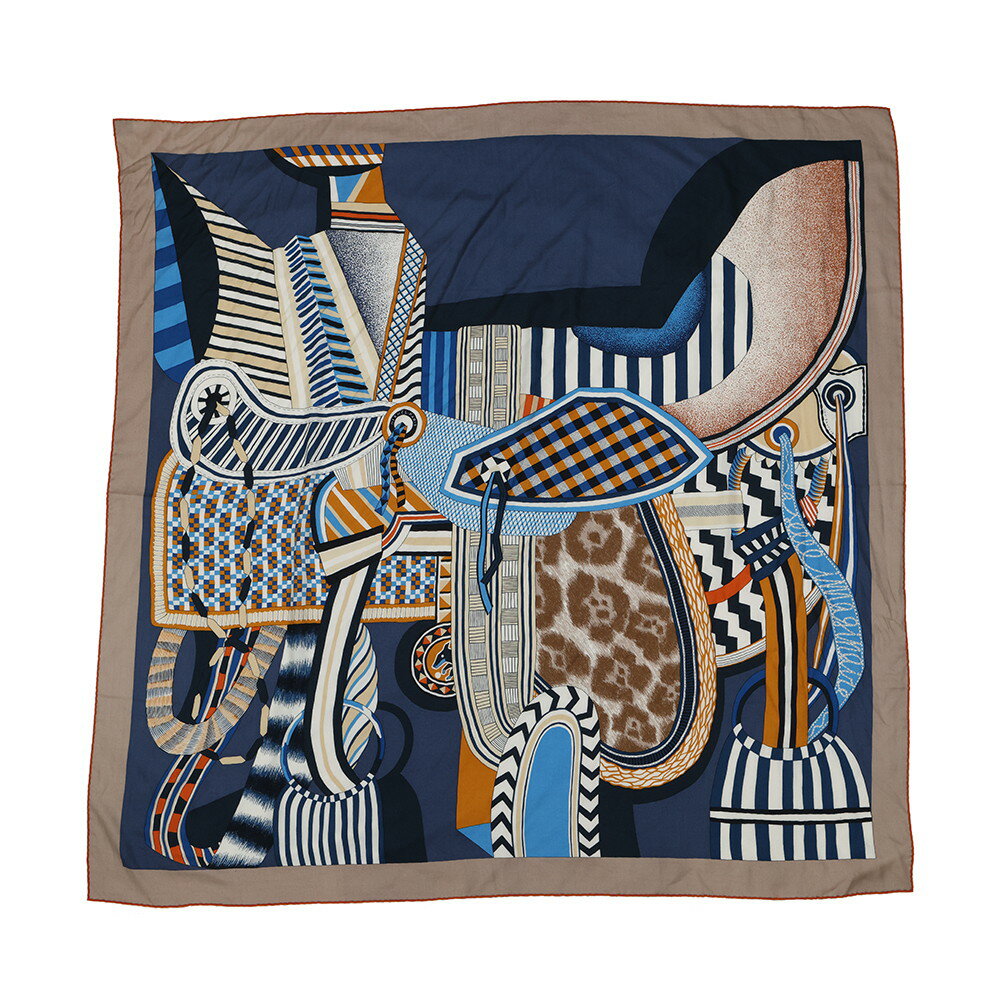 エルメス ストール カレ140 カレジェアン 空想の鞍 カシミヤ シルク HERMES 2022秋冬 【安心保証】 【中古】 エルメス ストール エルメス カレ HERMES SCARF 中古