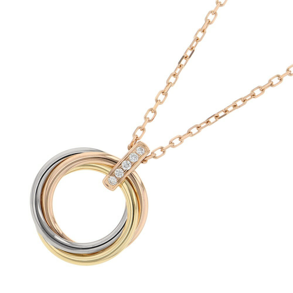 カルティエ ネックレス トリニティ ダイヤモンド 5P K18PG/K18YG/K18WG Cartier ペンダント 【安心保証】 【中古】 カルティエ トリニティ ダイヤモンド ピンクゴールド イエローゴールド ホワイトゴールド Cartier 中古