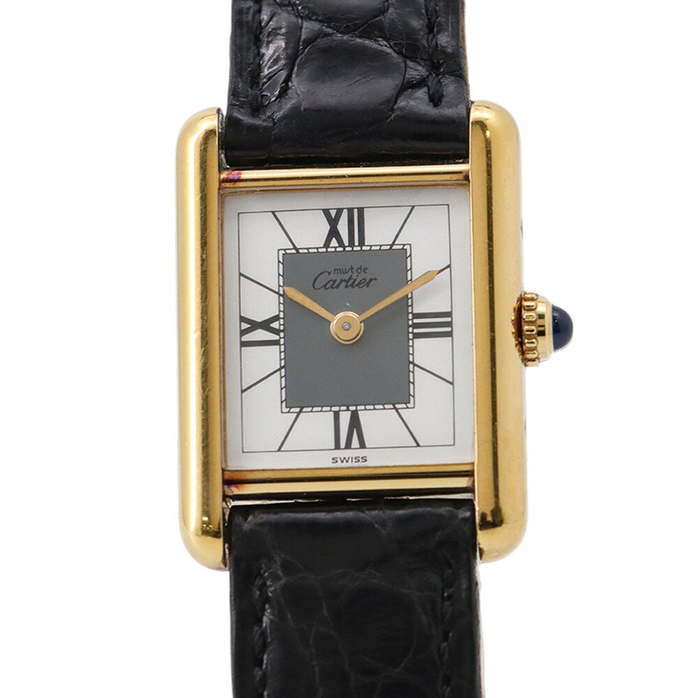 カルティエ マストタンク SM ヴェルメイユ Cartier 腕時計 ホワイト/グレー文字盤 【安心保証】 【中古】 カルティエ マストタンク Cartier カルティエ 中古