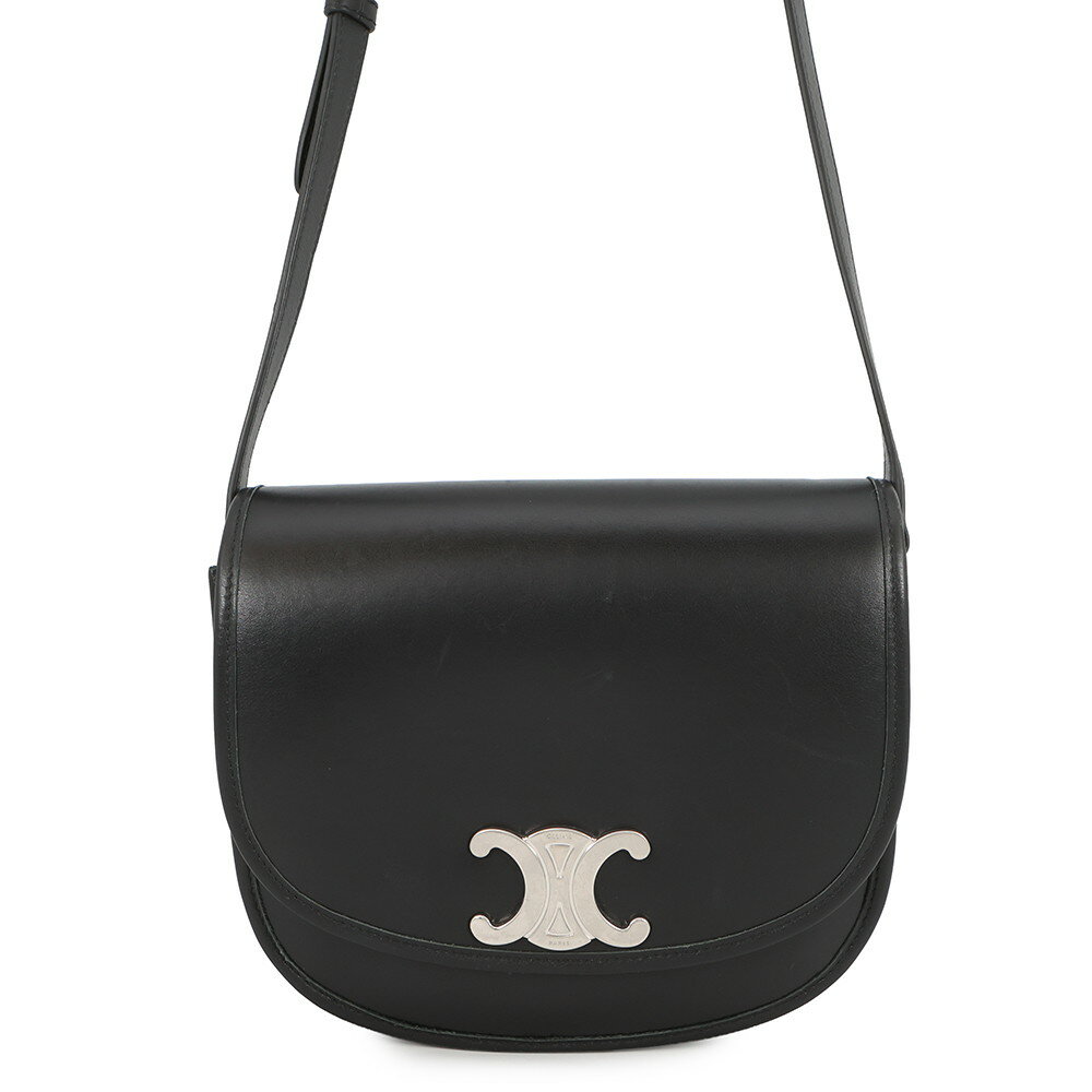 セリーヌ ショルダーバッグ トリオンフ ブザス ミディアム 114453 CELINE 黒 【安心保証】 【中古】 セリーヌ バッグ CELINE BAG
