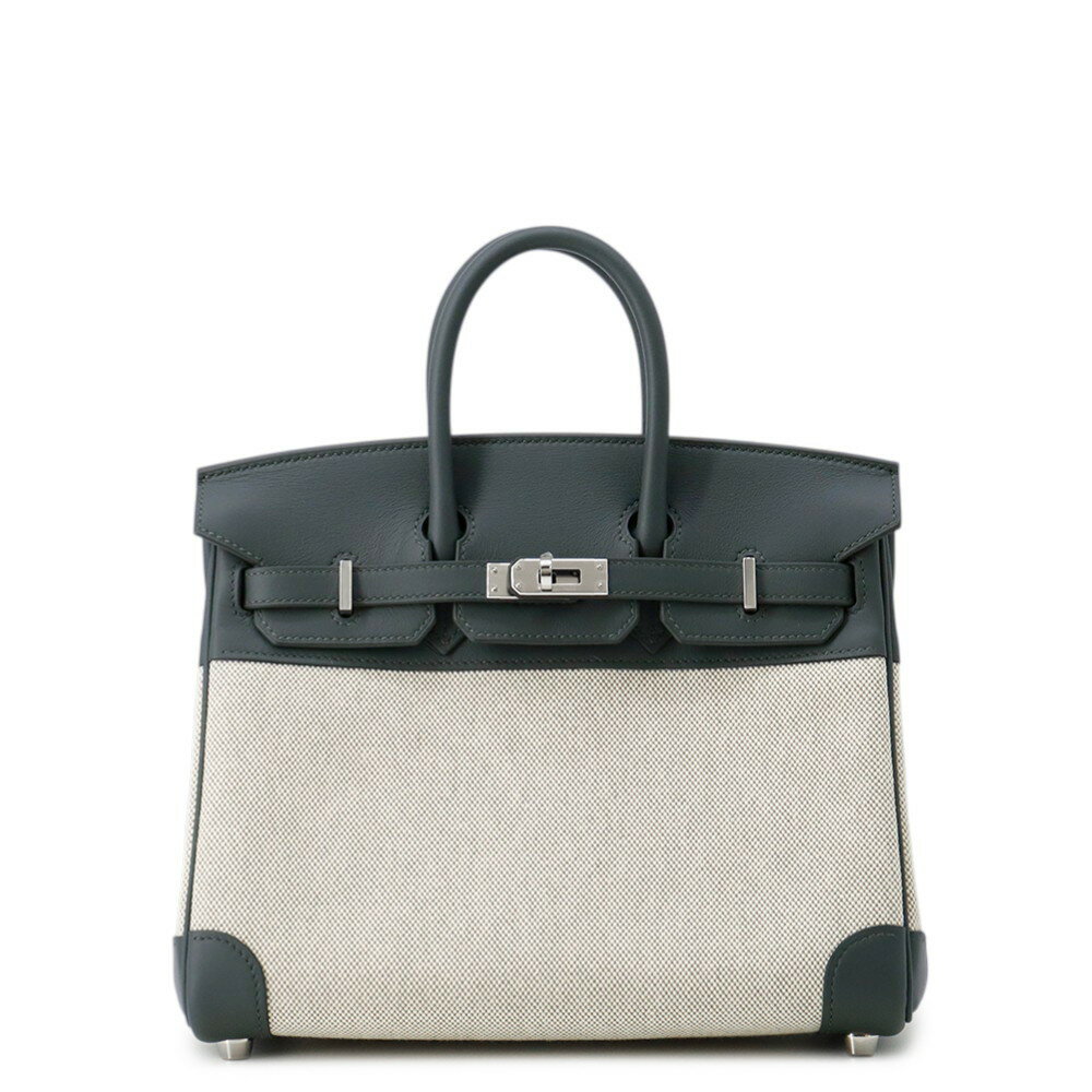 エルメス バーキン25 ヴェールマングローブ/エクリュ/シルバー金具 スイフト/トワルアッシュ K刻印 HERMES Birkin ハンドバッグ 【中古】 エルメス バーキン エルメス バッグ エルメス レディース HERMES Birkin HERMES BAG