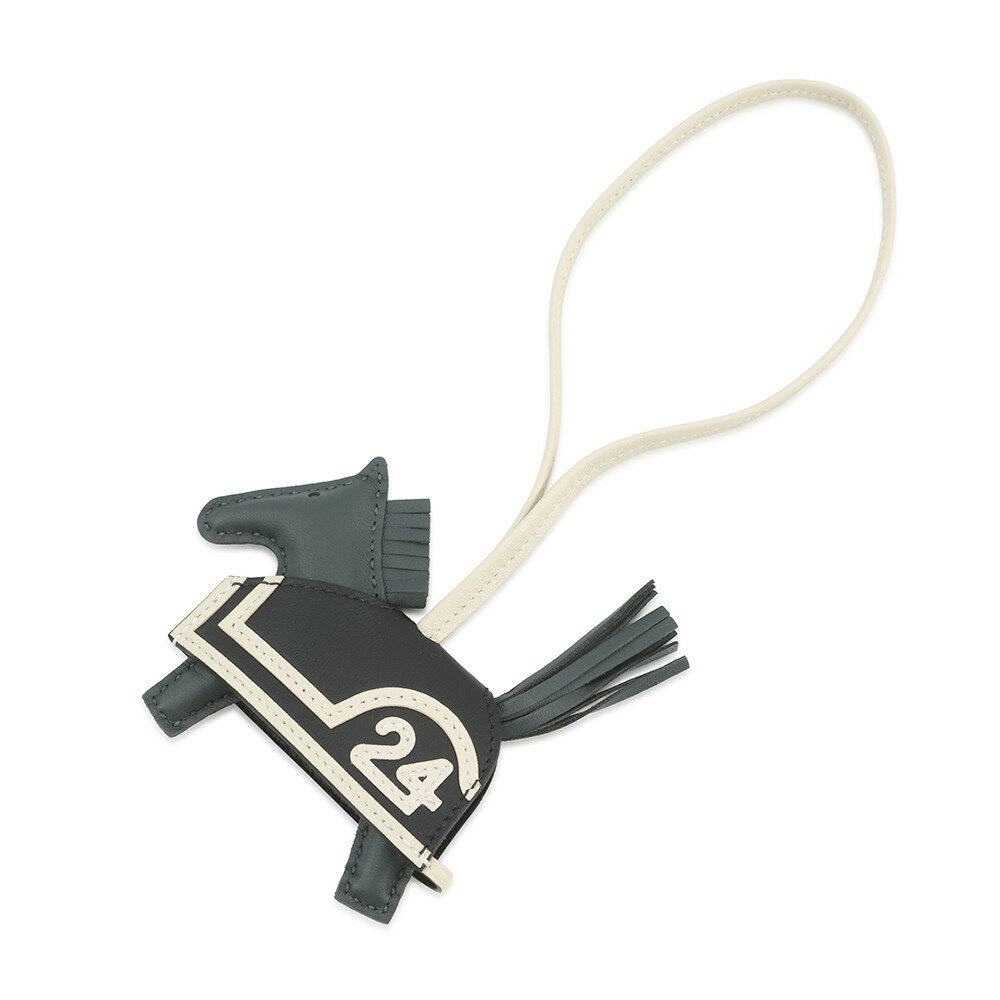 エルメス バッグチャーム ロデオPM ロベオ 24 ヴェールマングローブ/ブラック/クレ ラムスキン/スイフト K刻印 HERMES 【中古】 エルメス チャーム レディース HERMES