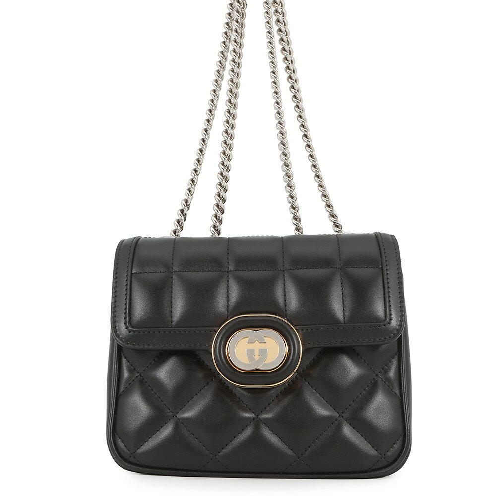 GUCCI - グッチ ショルダーバッグ デコ ミニ チェーンショルダーバッグ レザー 741457 GUCCI 2way バッグ 黒 【中古】 グッチ バッグ GUCCI BAG