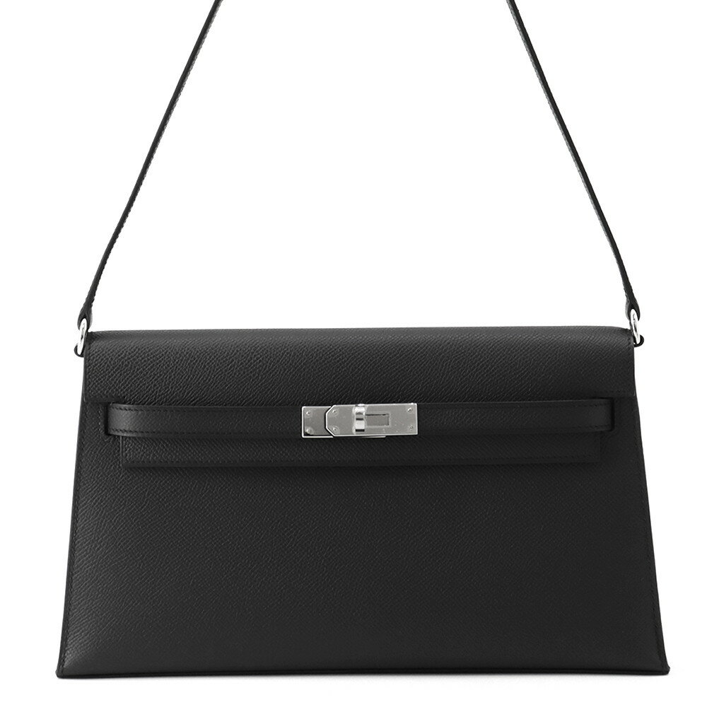 エルメス クラッチバッグ ケリーエラン ブラック/シルバー金具 エプソン K刻印 2wayショルダー 黒 【中古】 エルメス バッグ エルメス HERMES BAG