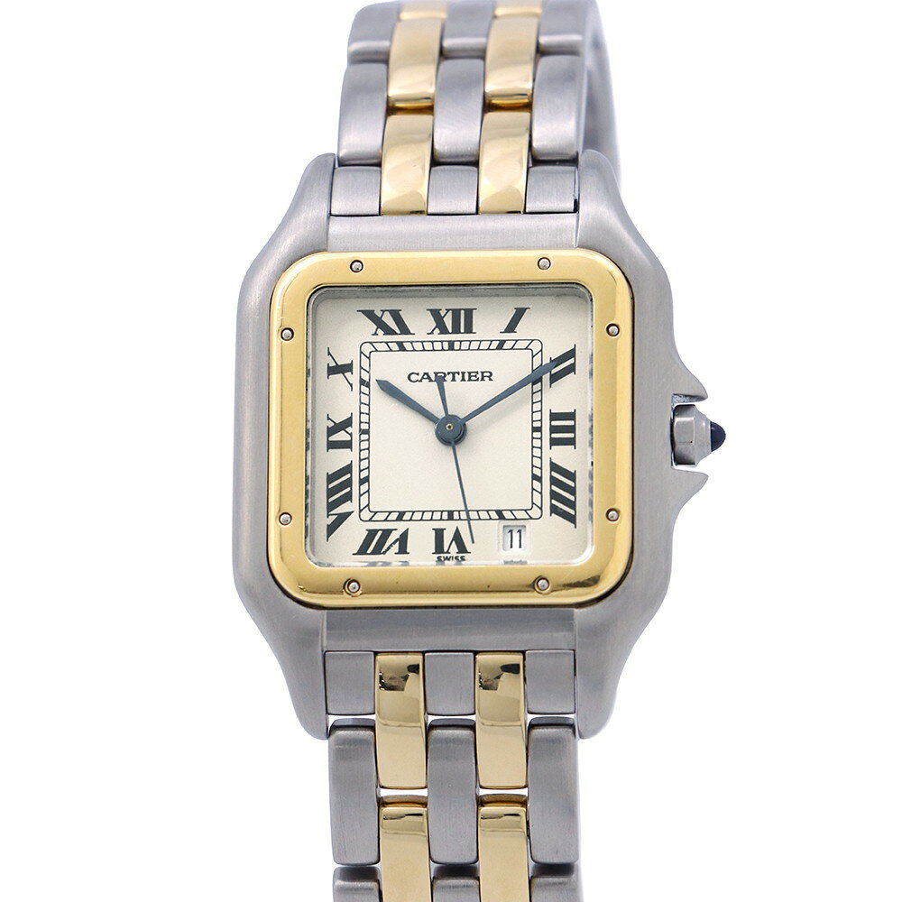 カルティエ パンテールMM 2ロウ W25028B6 Cartier 腕時計 アイボリー文字盤 クォーツ 【安心保証】 【中古】 カルティエ パンテール Cartier カルティエ 中古