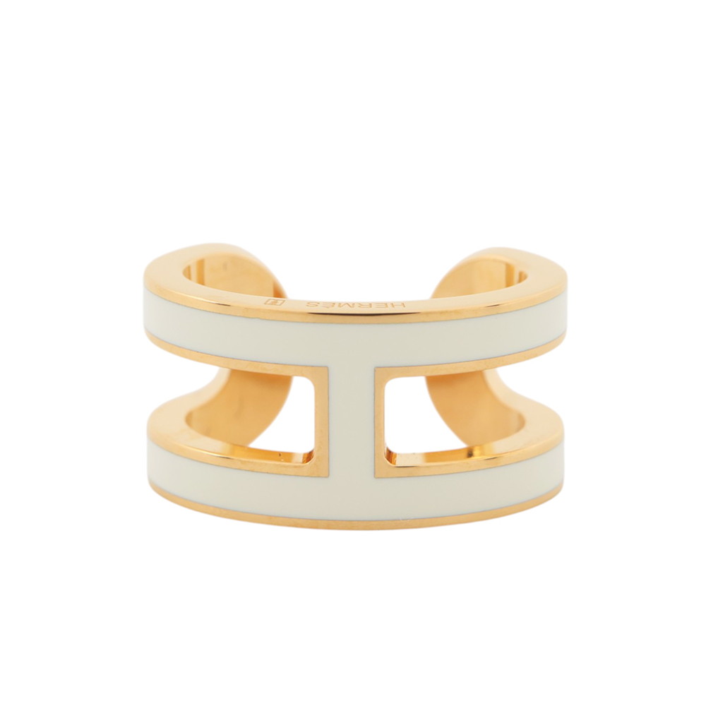Rakuten - エルメス イヤーカフ ポップH ポップアッシュ ホワイト/ゴールド金具 HERMES アクセサリー 白 【中古】 エルメス アクセサリー エルメス HERMES