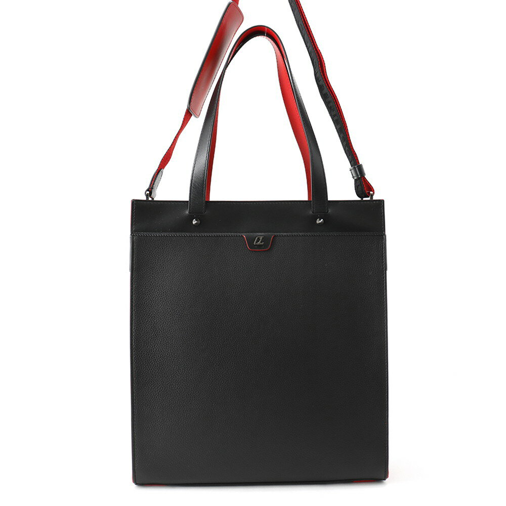 Rakuten - クリスチャン・ルブタン トートバッグ ルイストート Ruistote スタッズ 1225141 Christian Louboutin 黒 2way 【安心保証】 【中古】 クリスチャン・ルブタン バッグ Christian Louboutin BAG