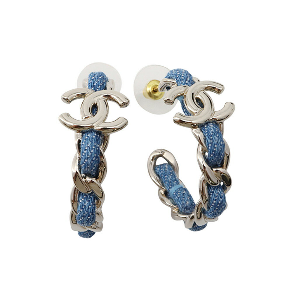 Rakuten - シャネル ピアス フープ ココマーク チェーン デニム B26 V ABF160 CHANEL アクセサリー 【安心保証】 【中古】 シャネル アクセサリー シャネル CHANEL