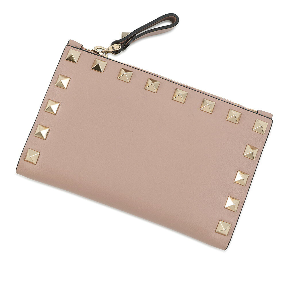 乐天商城 - ヴァレンティノ・ガラヴァーニ 二つ折り財布 スタッズ コンパクト ウォレット レザー VALENTINO 財布 【安心保証】 【中古】 ヴァレンティノ・ガラヴァーニ 財布 ヴァレンティノ VALENTINO WALLET