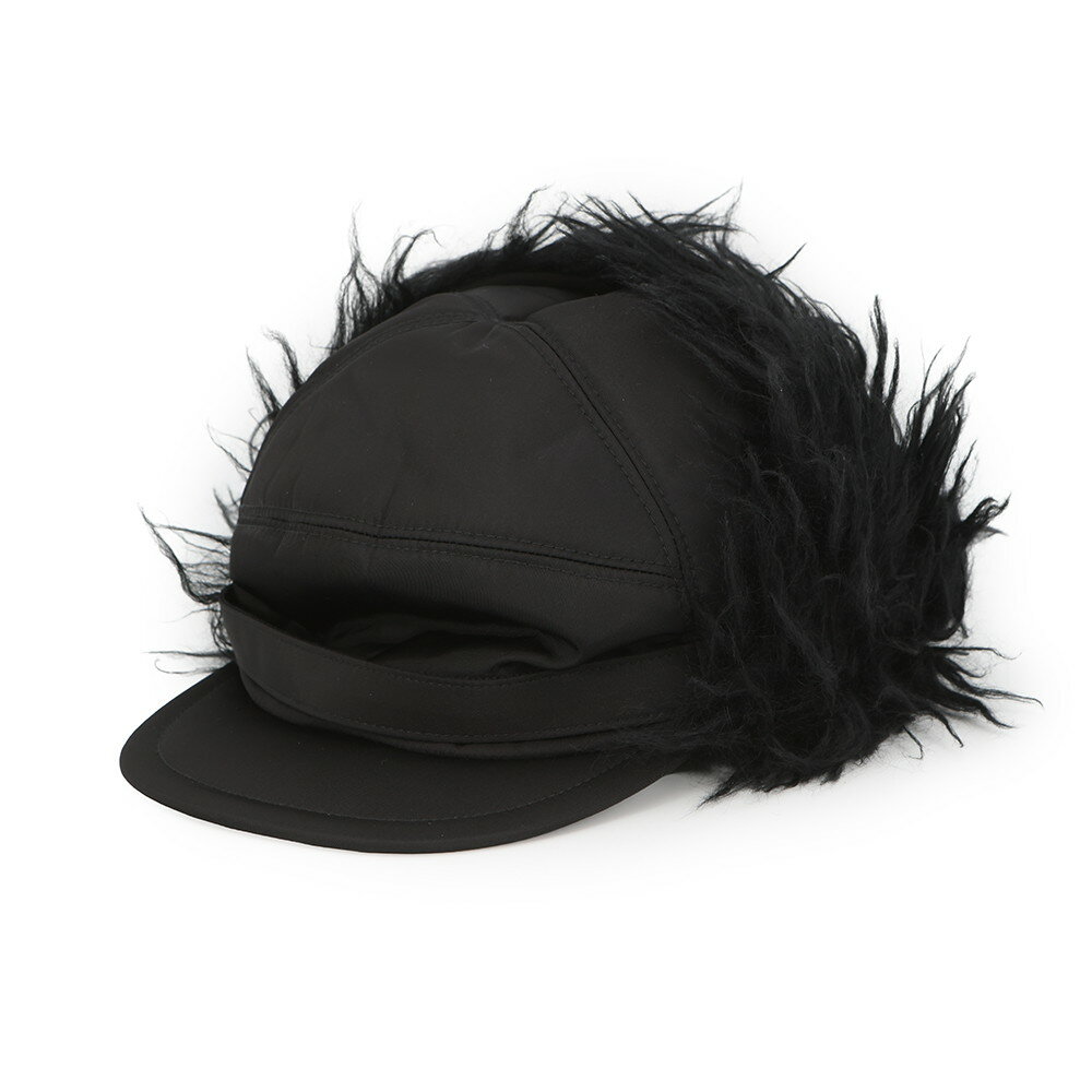 Rakuten - プラダ キャップ フライトキャップ トライアングルロゴ ナイロン ファー サイズL 2HC180 PRADA 帽子 黒 【安心保証】 【中古】 プラダ 帽子 プラダ ライトキャップ PRADA