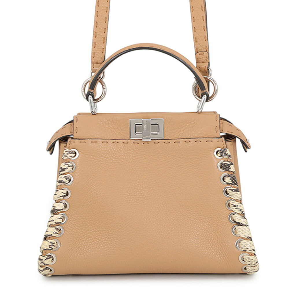 フェンディ ハンドバッグ ミニ ピーカブー セレリア レザー/パイソン 8BN244 FENDI 2way 中古 フェンディ バッグ レディース FENDI BAG