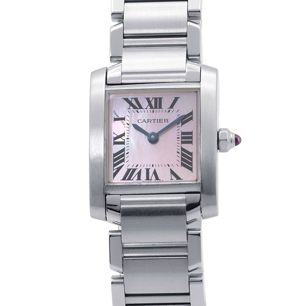 カルティエ タンクフランセーズ SM ピンクシェル W51028Q3 Cartier 腕時計 レディース クォーツ ピンクシェル文字盤 中古 カルティエ タンクフランセーズ Cartier 中古