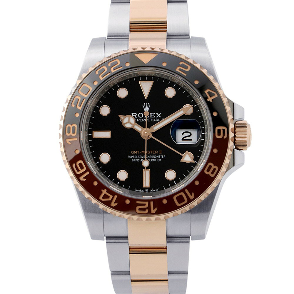 ロレックス GMTマスター2 デイト SS/K18PG 126711CHNR ROLEX 腕時計 エバーローズゴールド 黒文字盤 中古 ロレックス GMTマスター ROLEX ロレックス 中古
