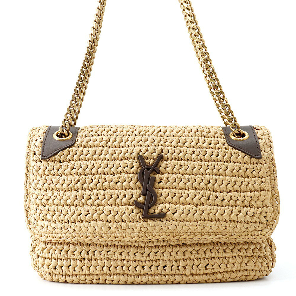 サンローランパリ チェーンショルダーバッグ ニキ ラフィア/レザー 620329 SAINT LAURENT PARIS 中古 サンローランパリ バッグ SAINT LAURENT PARIS BAG