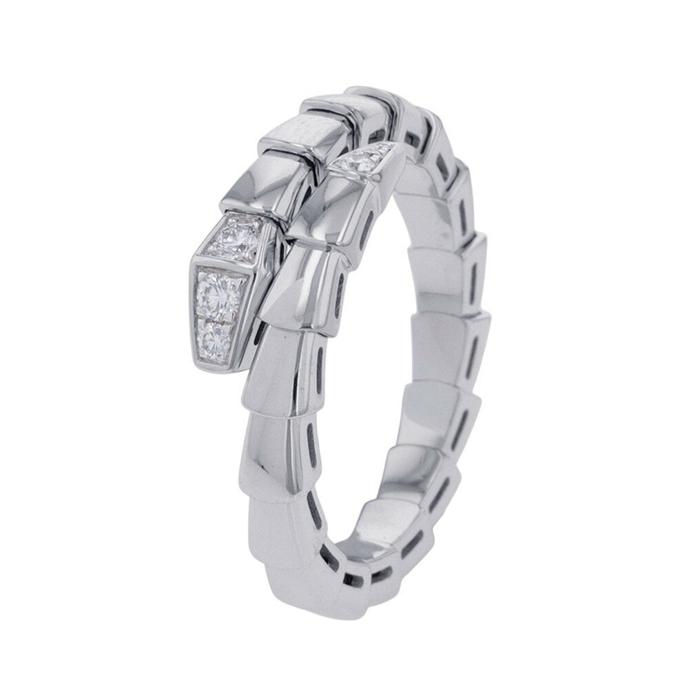 ブルガリ リング セルペンティ ヴァイパー シングルコイル ダイヤ 計0.14ct K18WG サイズXXL 360470 BVLGARI 指輪 中古 ブルガリ セルペンティ ヴァイパー ダイヤモンド パヴェダイヤ BVLGARI ホワイトゴールド 中古