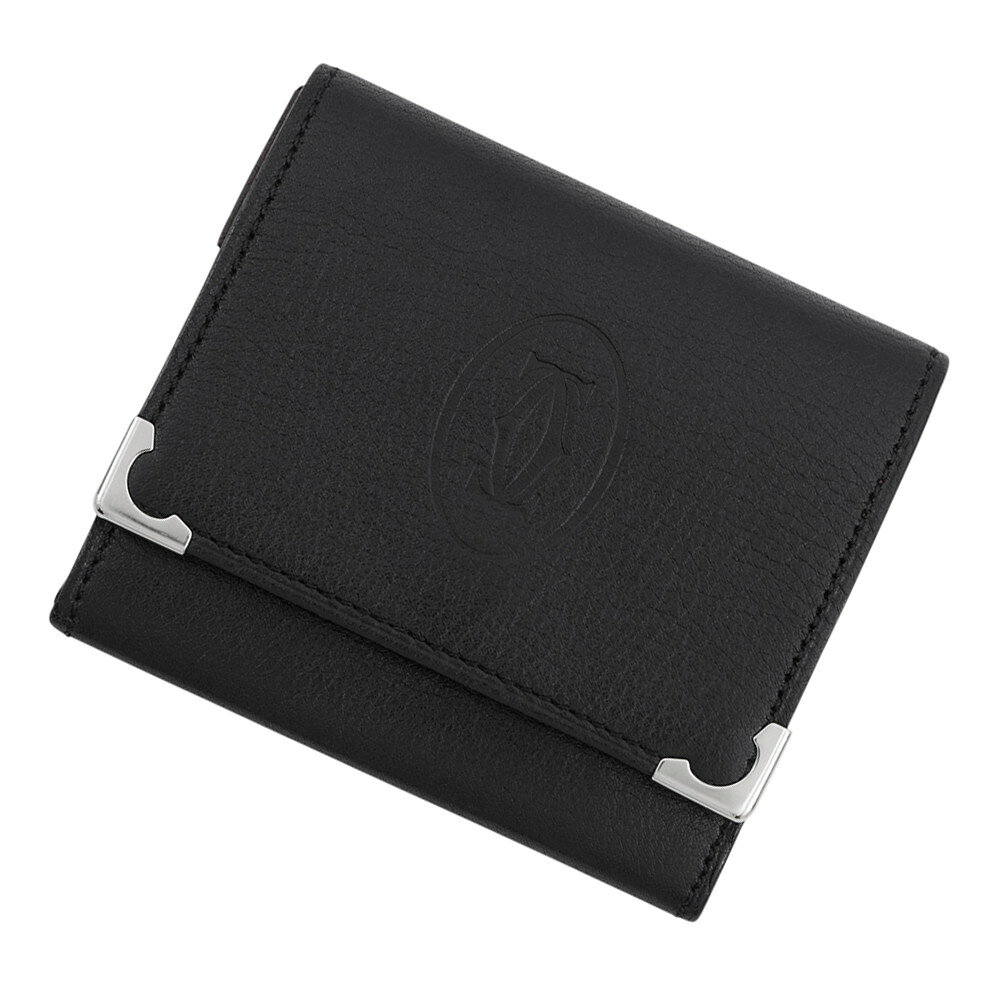 カルティエ コインケース マスト ドゥ スクエア コインケース レザー L3000571 Cartier 財布 黒 中古 カルティエ 財布 Cartier WALLET