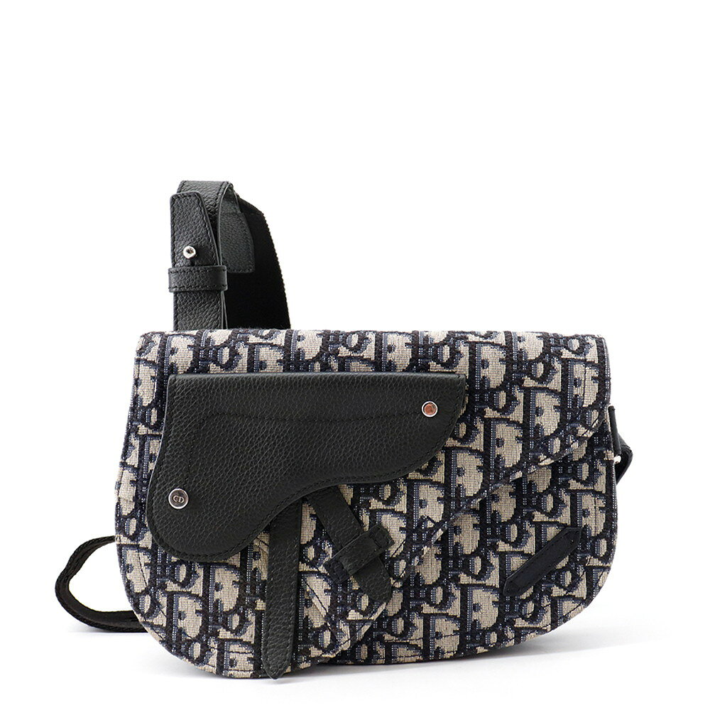 クリスチャン・ディオール ボディバッグ オブリーク ジャカード サドル ポーチ 1ADPO095YKY Christian Dior 黒 トロッター 中古 クリスチャン・ディオ―ル バッグ Christian Dior BAG