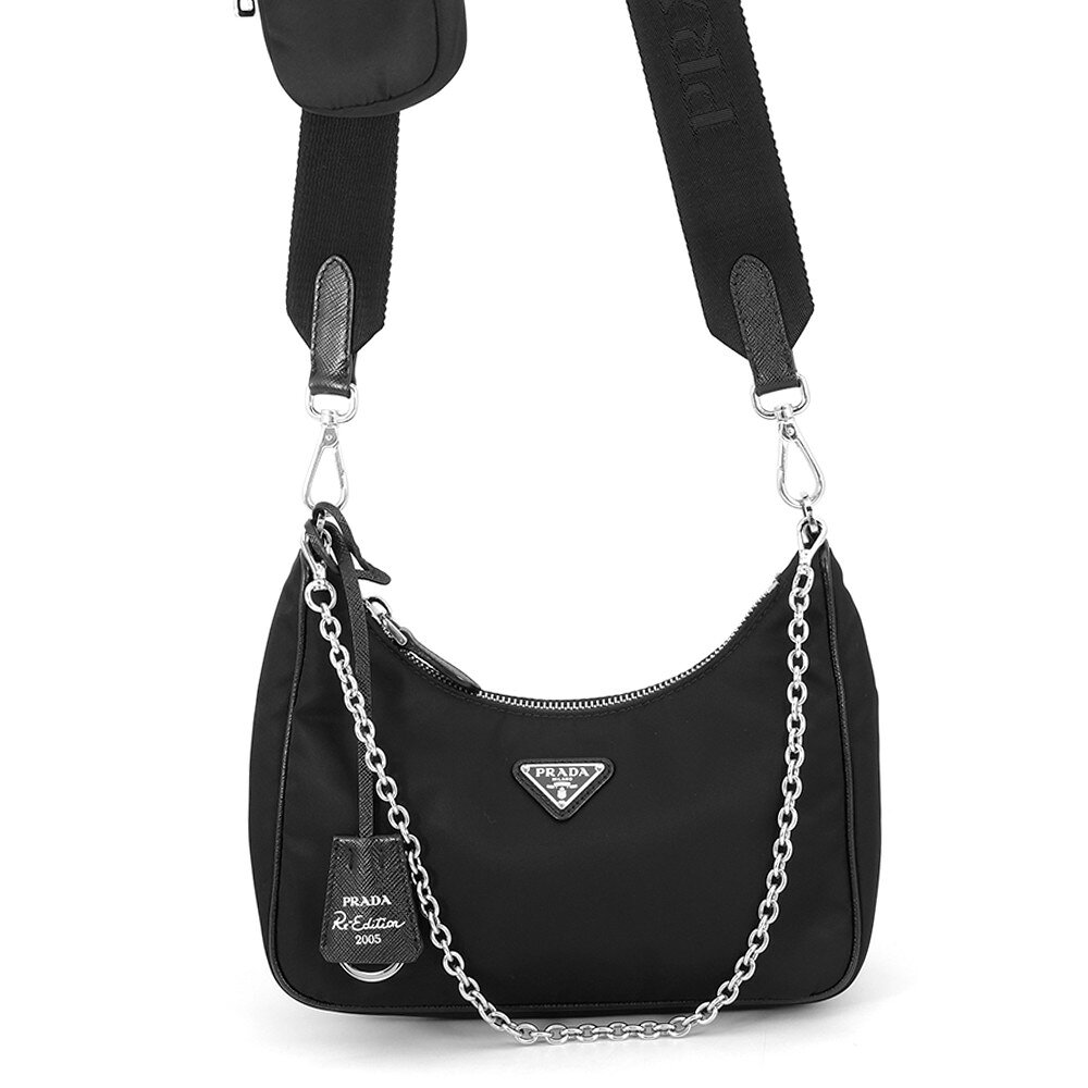 プラダ ショルダーバッグ Re-Edition 2005 Re-Nylon ナイロン 1BH204 PRADA 2wayバッグ 黒 中古 プラダ バッグ PRADA BAG
