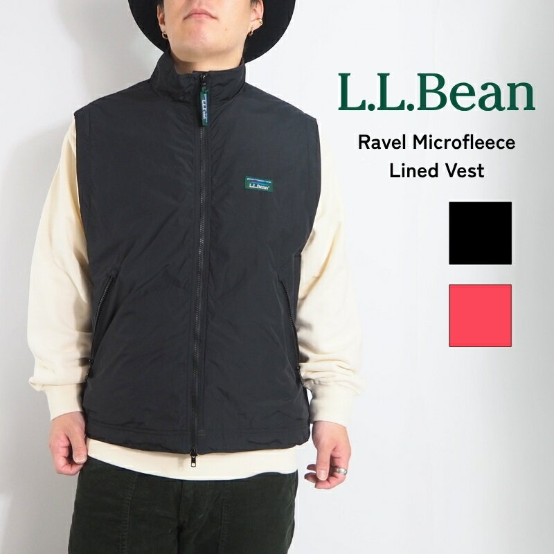 L.L.Bean エルエルビーン ラヴェル マイクロフリース ラインド ベスト ジレ チョッキ ( 5575-2040 ) ワンポイント 中フリース フリース アウトドア メンズ カジュアル アメカジ ブランド