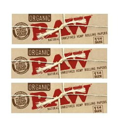 【喫煙具・巻紙】RAW organic 1 1/4(ロウ オーガニック 78mm)3個セット