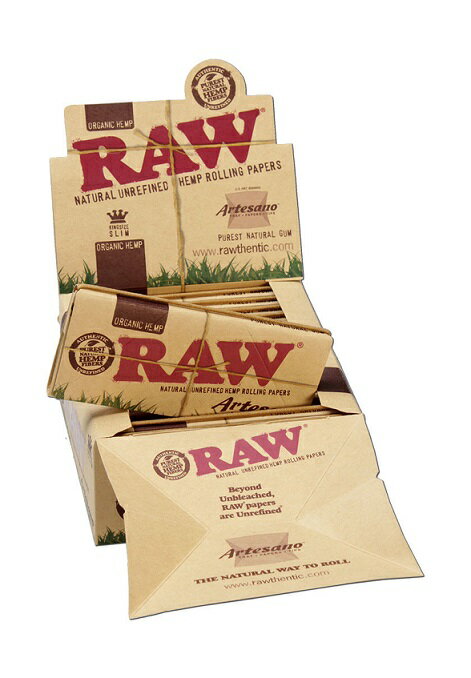 楽天GRASS ROOTS【RAW・喫煙具・PAPER・巻紙】Artesano organic Papers KS Slim with Tipsトレイ付き