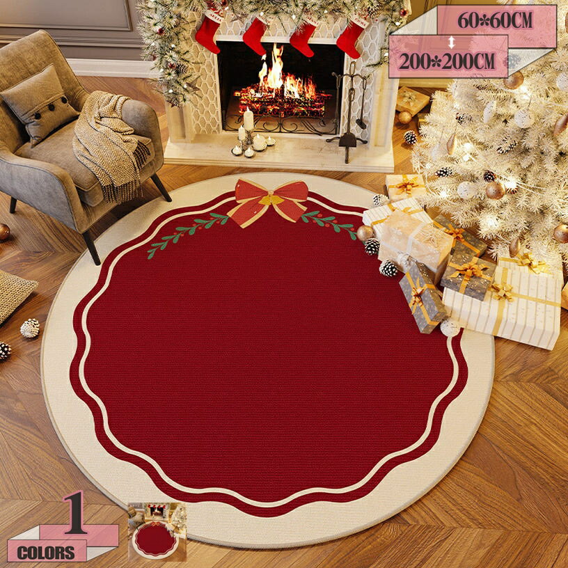 クリスマス飾り カーペット インテリア センターラグ 部屋飾り 雰囲気アップ 滑り止め付円形 抗菌防臭 リビングマット クリスマスの飾り クリスマスデコレーション フロアマット 吸水速乾 防カビ 敷物 サンタクロース 玄関ラグ gratiahome