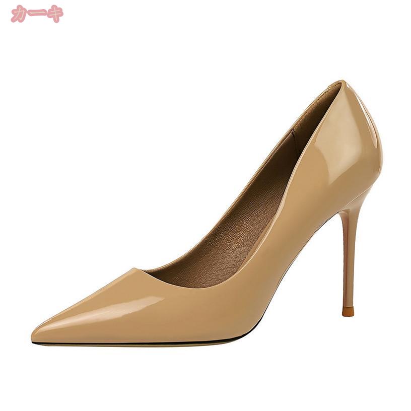 1000円OFFクーポン パンプス 仕事用 痛くない ヒール9.5センチ エナメルパンプス ピンヒール 就活 ハイヒール 疲れない 大きいサイズ 歩きやすい スーツパンプス レディース 卒業式 細ヒール オシャレ フォーマル およばれ 履きやすい gratiahome gratiahome-10033254 グラティアHOME サンプル画像3