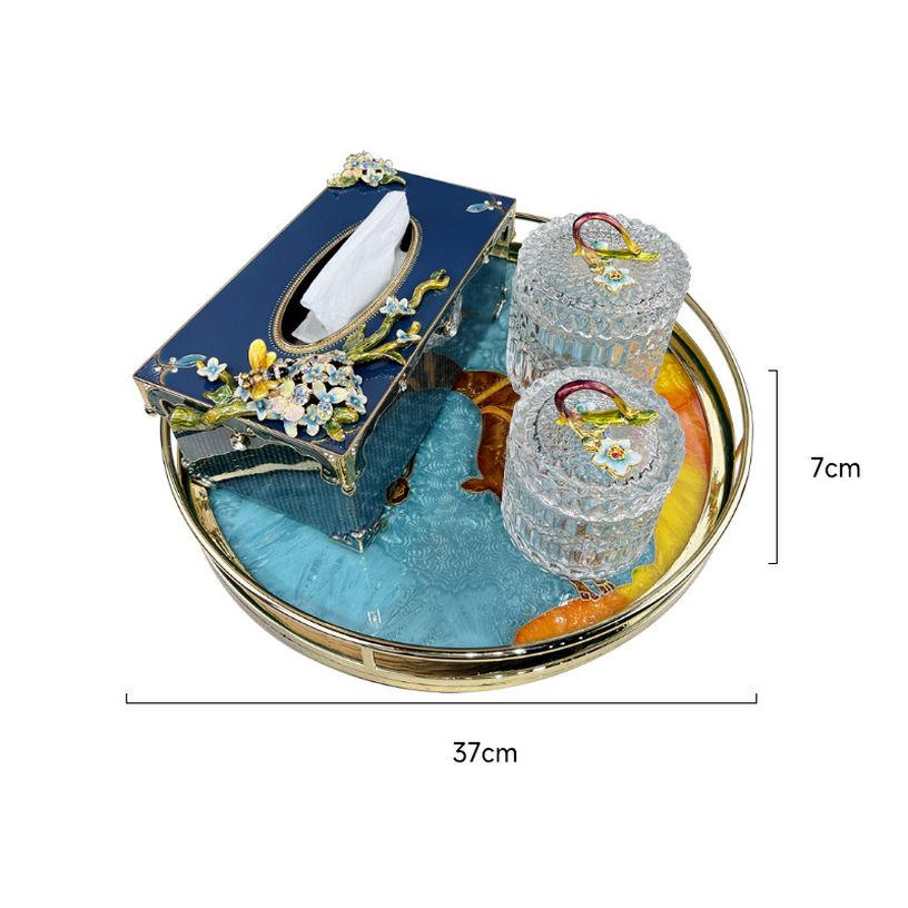 エナメルデザイン 置物 ジュエリー収納トレイ お皿 エレガント 飾り イヤリング 眼鏡 ネックレス 化粧品 ピアスなど小物収納 インテリア雑貨 ご誕生日 父の日 こどもの日 結婚式 クリスマス バレンタイン・デー 卒業式 感謝祭 gratiahome [2]