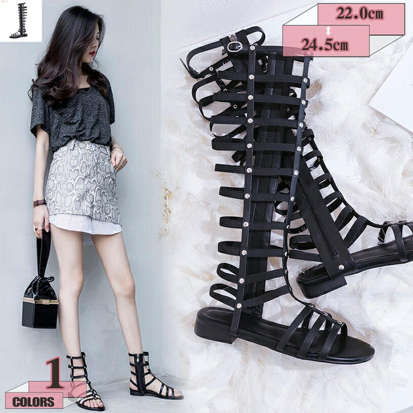 1000円OFFクーポン グラディエーター サンダル レディース 厚底 ブーツサンダル ハイカット 履きやすい 歩きやすい トングサンダル 脱げない プラットフォーム 美脚 オフィス カジュアル 通気性 滑り止め サマーブーツ 大人 可愛い gratiahome