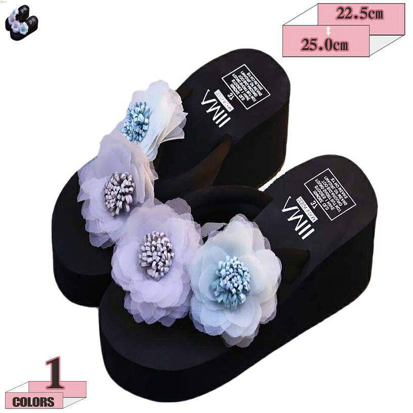 Women'S Shoes - ビーチサンダル レディース 厚底 花柄 軽い トングサンダル 歩きやすい ヒール 海 痛くない 女の子 レジャー用 タウン用 女性用 履き心地 おしゃれ 軽量 滑り止め 可愛い 夏 ビーサン 大きいサイズ 小さいサイズ ビーチグッズ gratiahome