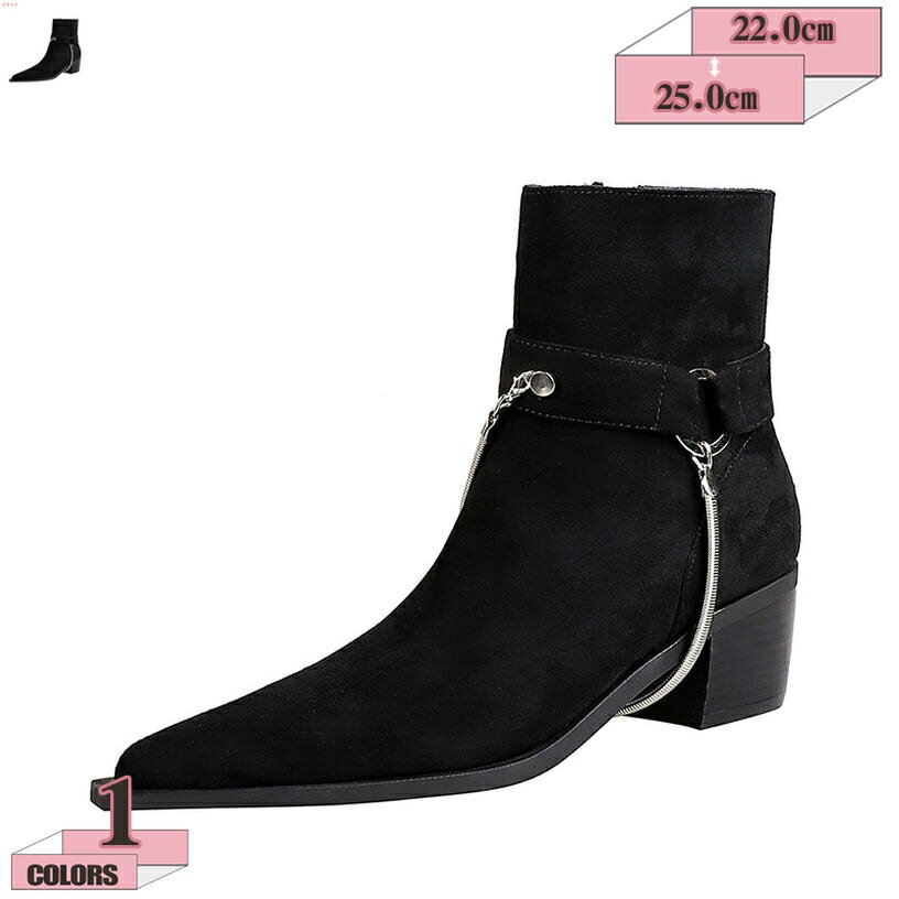 1000円OFFクーポン ウエスタンブーツ レディース ブーツ ウエスタン ポインテッドトゥ ショート 太めヒ..