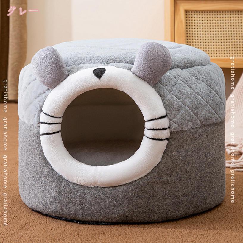 1000円OFFクーポン ペットベッド ドーム型 犬 猫 ベッド キャットハウス 冬 おしゃ...
