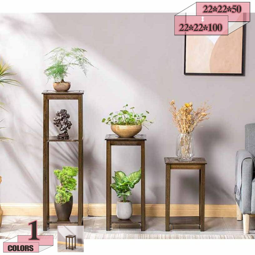 300円OFFクーポン フラワースタンド プランタースタンド 脚付き 竹製 シェルフ プランターラック フラ..