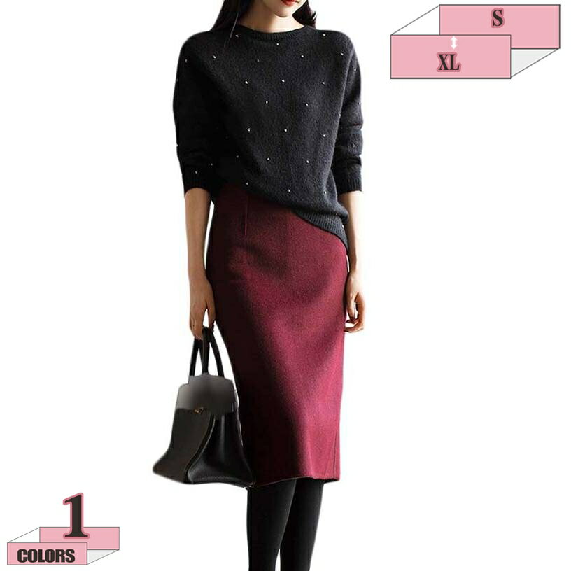 レディース タイトスカート ペンシル 膝丈 ハイウェスト 春秋冬 ロングスカート 女性 ワークウェアスカート ビジネスハーフスカート スーツスカート 無地 婦人 OL スカート エレガント ペンシルスカート 面接 スリット gratiahome