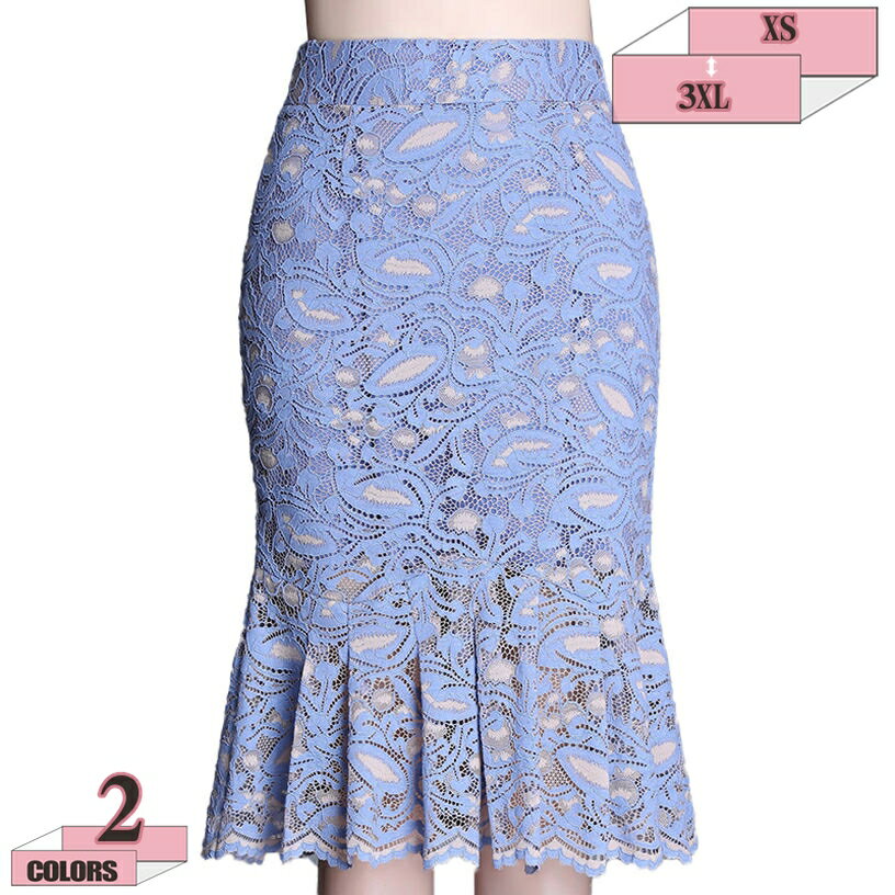 レーススカート 膝丈 ハイウエスト 花柄 フラワーレース 上品 女性らしい 総レース 裏地付き 透かし編み セクシー エレガント 高見え 細見え 旅行 ママ友会 女子会 デート パーティー お呼ばれ 足首を魅せる レース素材 スカート gratiahome