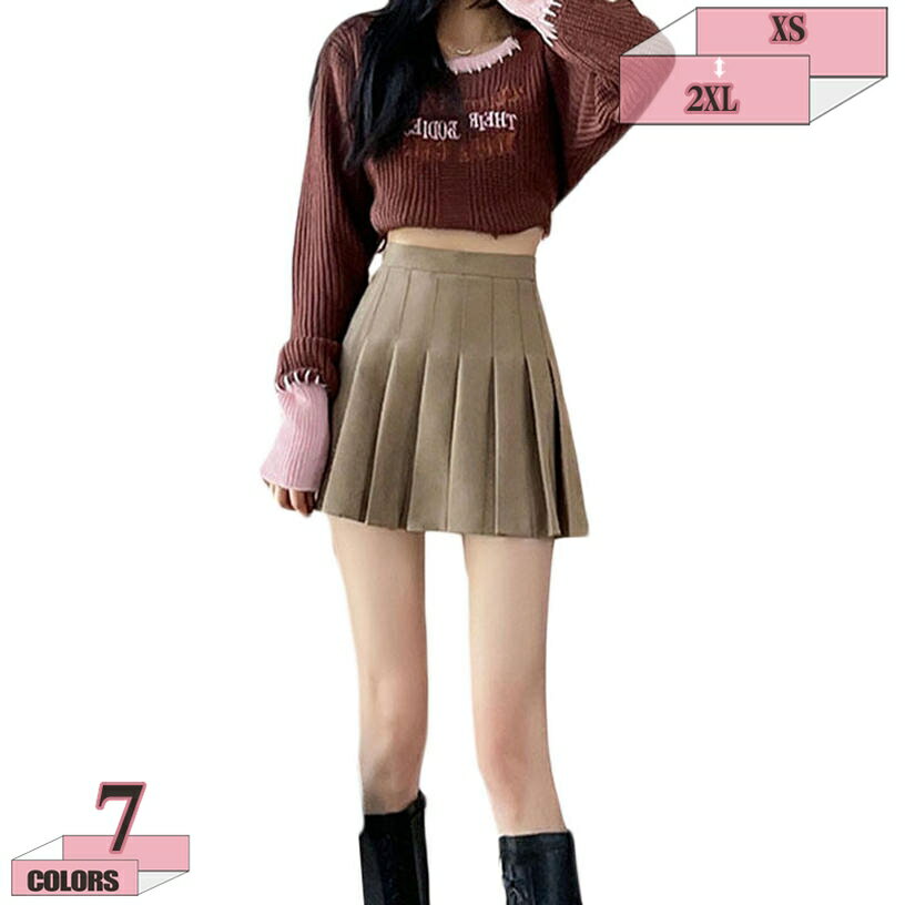 樂天商城 - 500円OFFクーポン プリーツスカート 制服 スカート 制服スカート Aライン 黒 白 ハイウェスト きれいめ 肌に優しい ゴルフスカート テニス インナー付き ひざ丈 無地 通学 卒業式 ミニスカ 縦長効果 高見え プリーツスカート タックスカート gratiahome