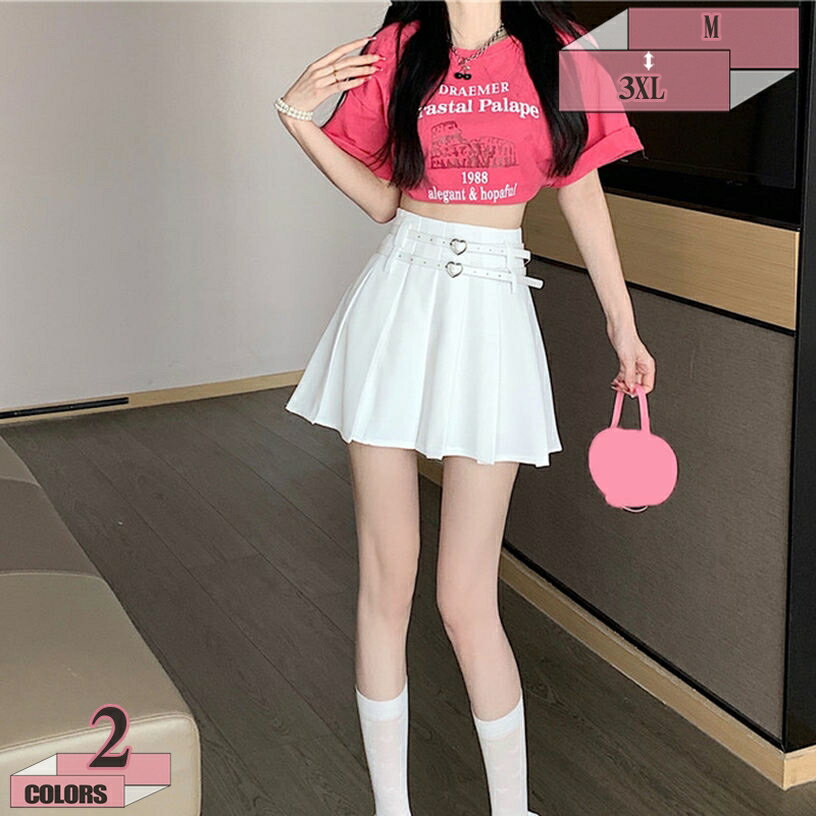 500円OFFクーポン プリーツスカート ミニスカート 無地 レディース 春夏 ハイウェスト セクシー ショート丈 かわいい 美尻 ミニスカ インナー付き 制服 普段着 街着 通学 カジュアル jk 卒業式 スカート プリーツスカート ベルト付き gratiahome