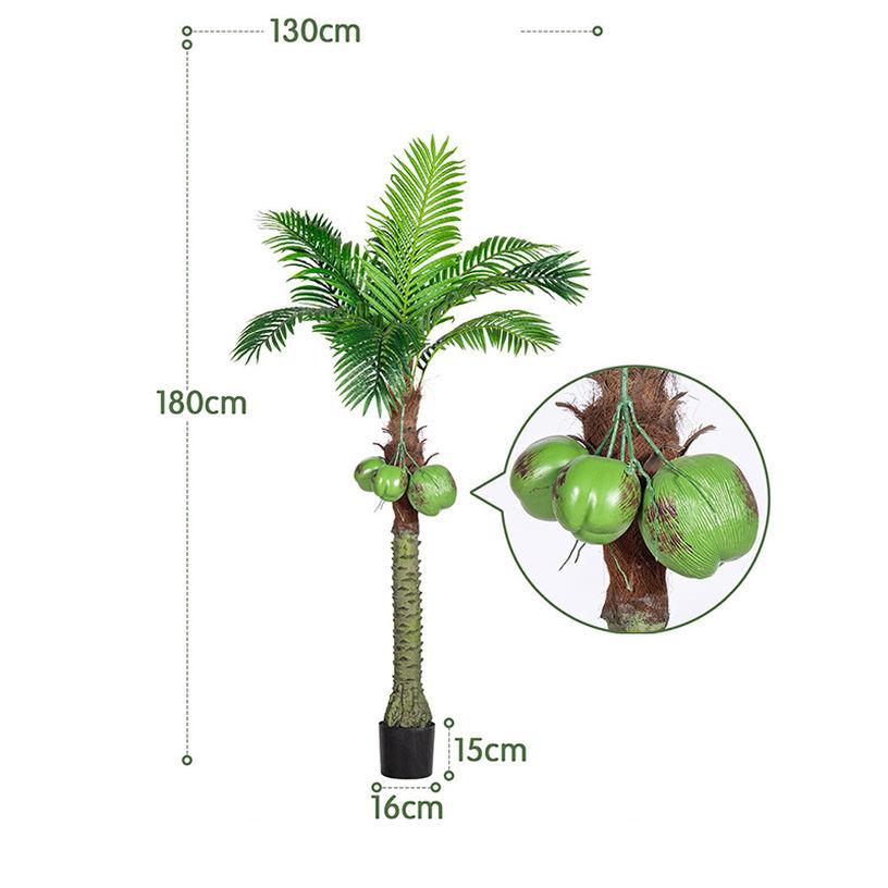 2000円OFFクーポン 人工観葉植物 造花 ヤシの木 高さ180cm 業務用 施設 オフィス 店舗 装飾 フェイクグリーン リアル 坪庭 飾り アートグリーン 癒し リラックス 植木 樹木 人工 枯れない 水やり不要 簡単 おしゃれ インテリア gratiahome 3