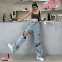 1670円OFFクーポン ジーンズ レディース デニム ワイドパンツ ストレートパンツ ロングパンツ Aライン 無地 黒 シンプル ステージ衣装 ダンス 衣装 ...