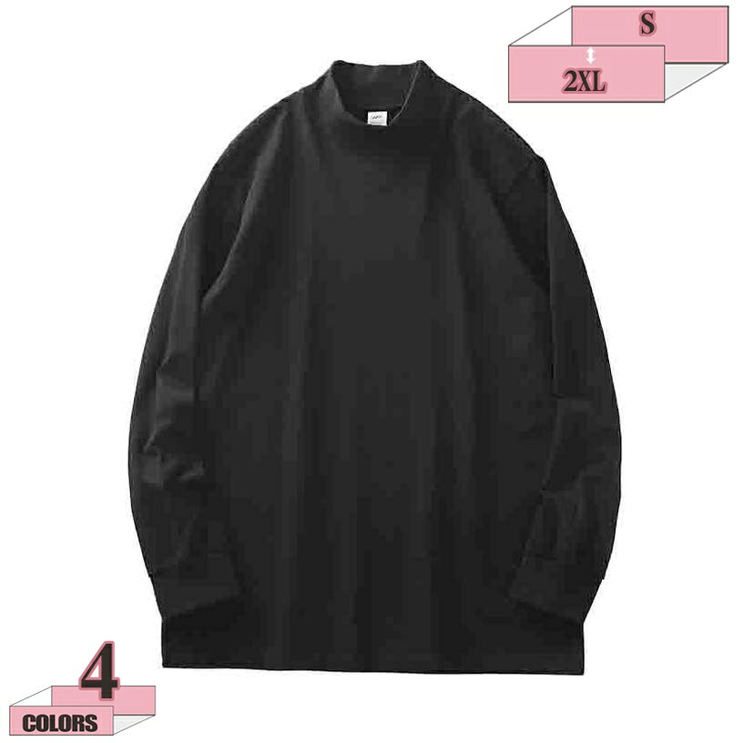 300円OFFクーポン 春秋 Tシャツ 長袖 メンズ カジュアル 無地 カットソー ファッション 立ち襟 柔らかい 快適 暖かい 綿100 ベーシック ハイネック おしゃれ トップス ゆったり カジュアル 通勤 通学 大きいサイズ ファッション 夏 秋服 春服 gratiahome