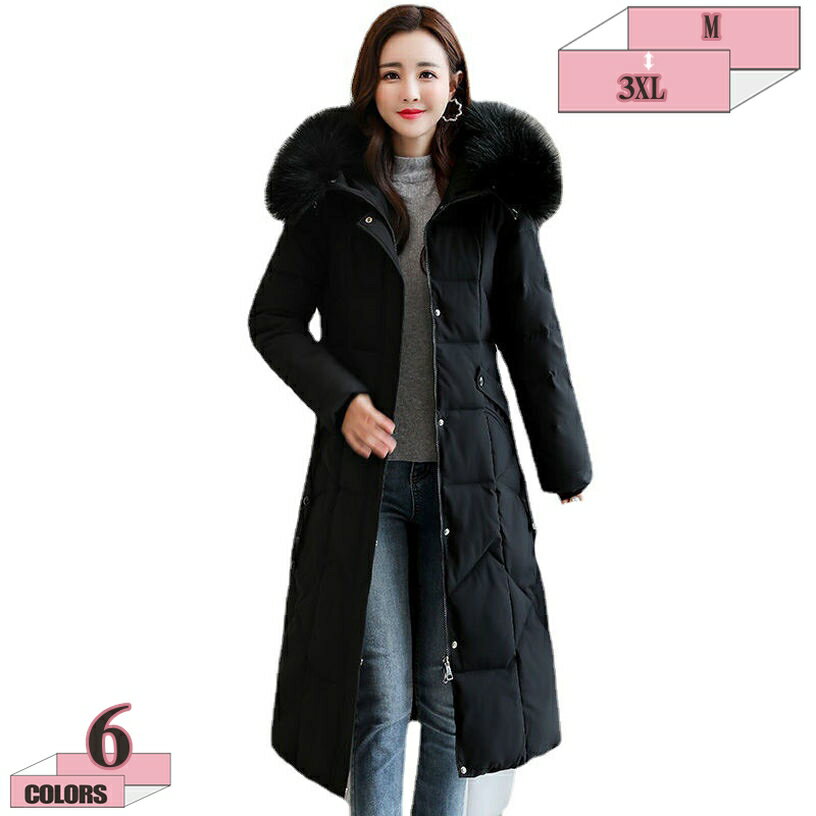 1000円OFFクーポン ダウンジャケット レディース ダウンコート ロング丈 アウター 大人 女性 ダウン フード付き 厚手コート ファー付き 無地 暖かい 軽量 防風 防寒 秋冬服 オシャレ 通勤 20代 30代 40代 50代 ロングコート 超暖かい スリム きれいめ gratiahome