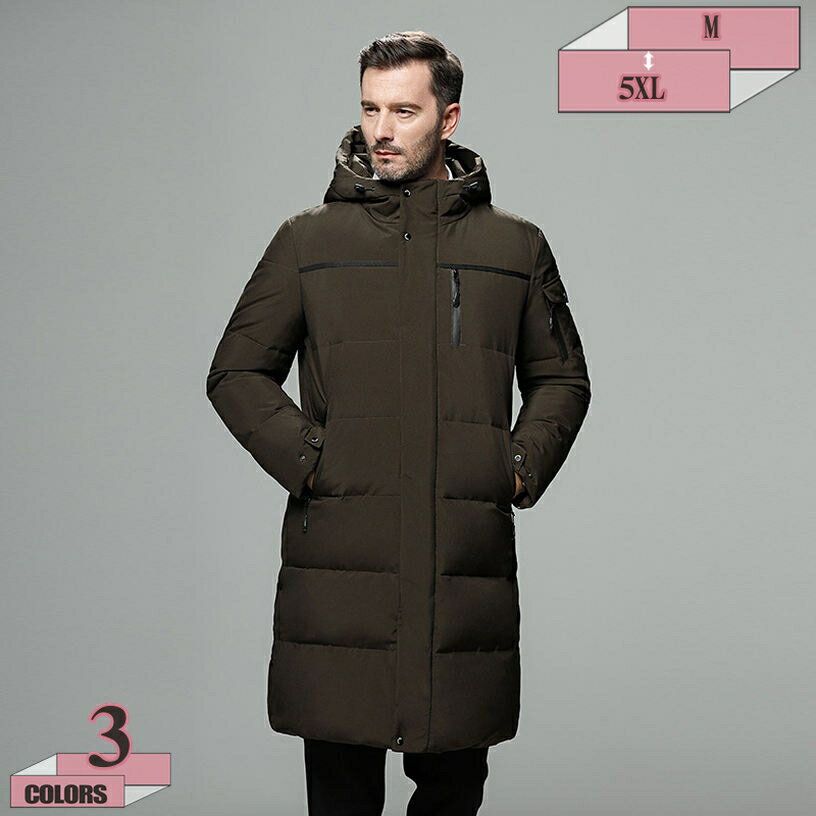 楽天グラティアHOME1000円OFFクーポン ダウンジャケット メンズ ロング丈 フード付き 防寒 冬 ダウンコート おしゃれ 厚手 無地 防風 保温 普段使い アウトドア キャンプ デート ウォーキング 中綿入り ダウン 立ち襟 シンプル 男性用 スリム かっこいい 中綿ジャケット gratiahome