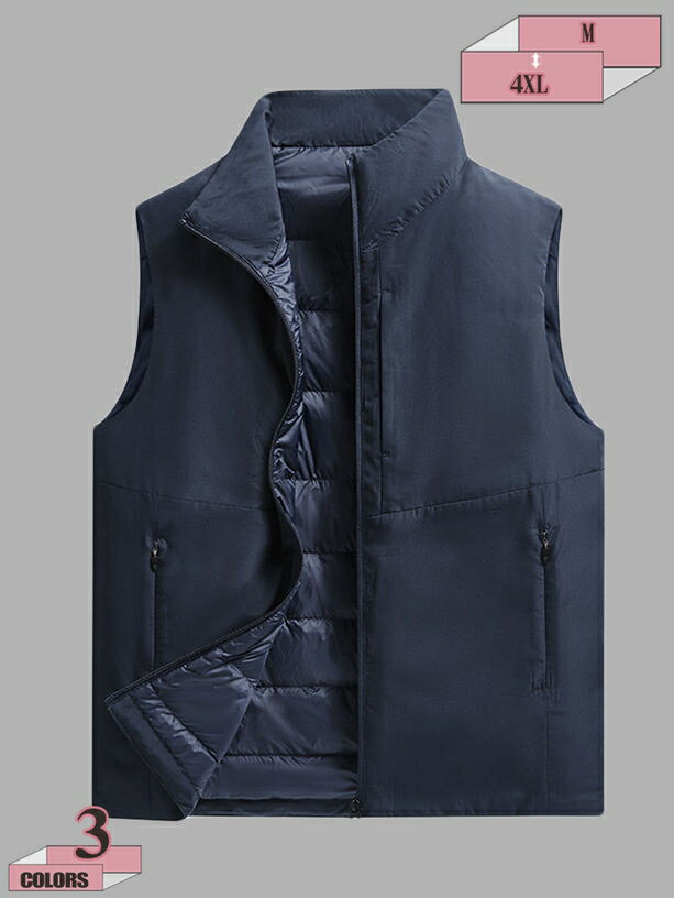 ダウンベスト メンズ 立ち襟 アウターベスト ダウンコート ジャケット 無地 ジップアップ おしゃれ カジュアル 暖かい 袖なし ノースリーブ 釣り カジュアル 登山 春 秋 冬 gratiahome