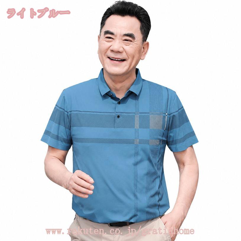 760円OFFクーポン ポロシャツ メンズ 半袖 体型カバー 紳士服 お父さん カジュアルシャツ 襟付き ボタン留め トップス 爽やか 薄手 大きいサイズ ゆったり シニア ファッション 通勤 お出かけ 普段着 春 夏 ギフト gratiahome gratiahome-10101870 グラティアHOME サンプル画像2