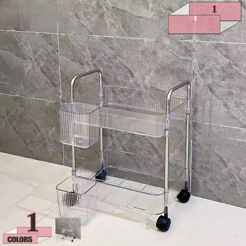 500円OFFクーポン キッチンワゴン スリム 隙間収納 収納ワゴン キッチンラック 引き出し キャスター付..