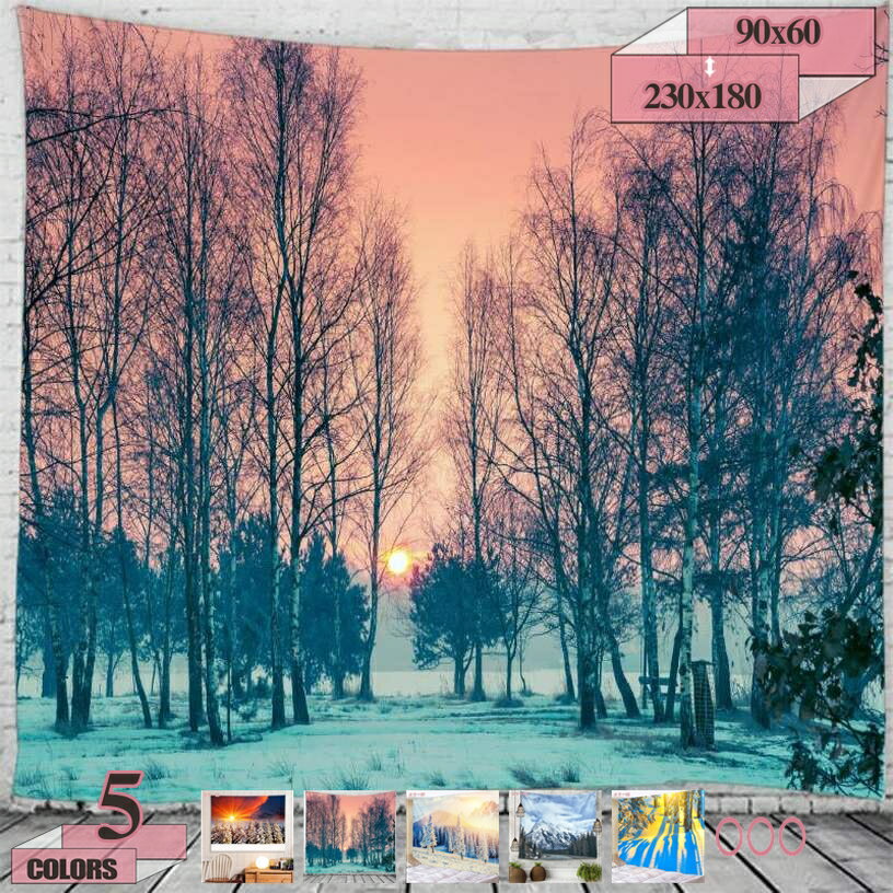 雪景色 タペストリー 冬 大判 大きい 季節 風景 景色 窓 自然風景タペストリー 多機能 癒し テレワーク 装飾 リモートワーク 背景布 壁掛け インテリア ポスター 目隠し 部屋 飾り ウォールアート ライブ背景 壁の装飾 gratiahomeのサムネイル