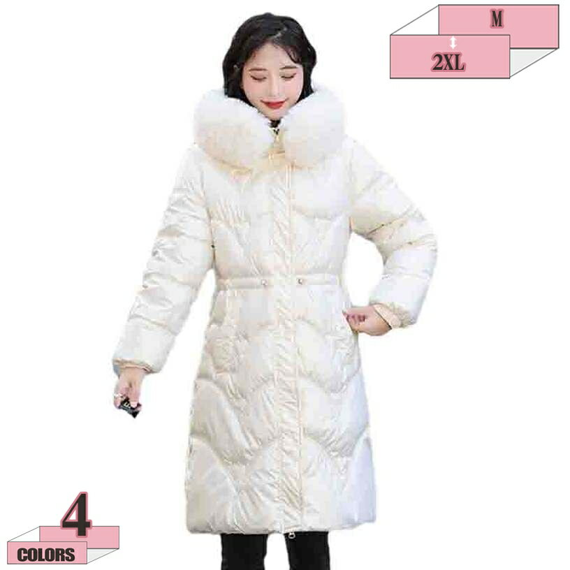 777円OFFクーポン ダウンジャケット ファー付き フード ベンチコート 光沢のある ロングダウンコート レディース ダウンコート 中綿入り 防寒着 あったか 大きいサイズ Aライン ウェストベルト エレガント アウター 防寒 着痩せ 韓国ファッション gratiahome