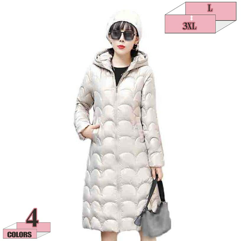 1000円OFFクーポン ダウンジャケット レディース ダウンコート ロング 秋冬 アウター 厚手 防寒 フード付き 暖かい シンプル 大きいサイズ チェック柄 中綿コート 冬 ロングコート ジャケット 冬服 アウター 60代 50代 40代 30代 キルティン グジャケット gratiahome