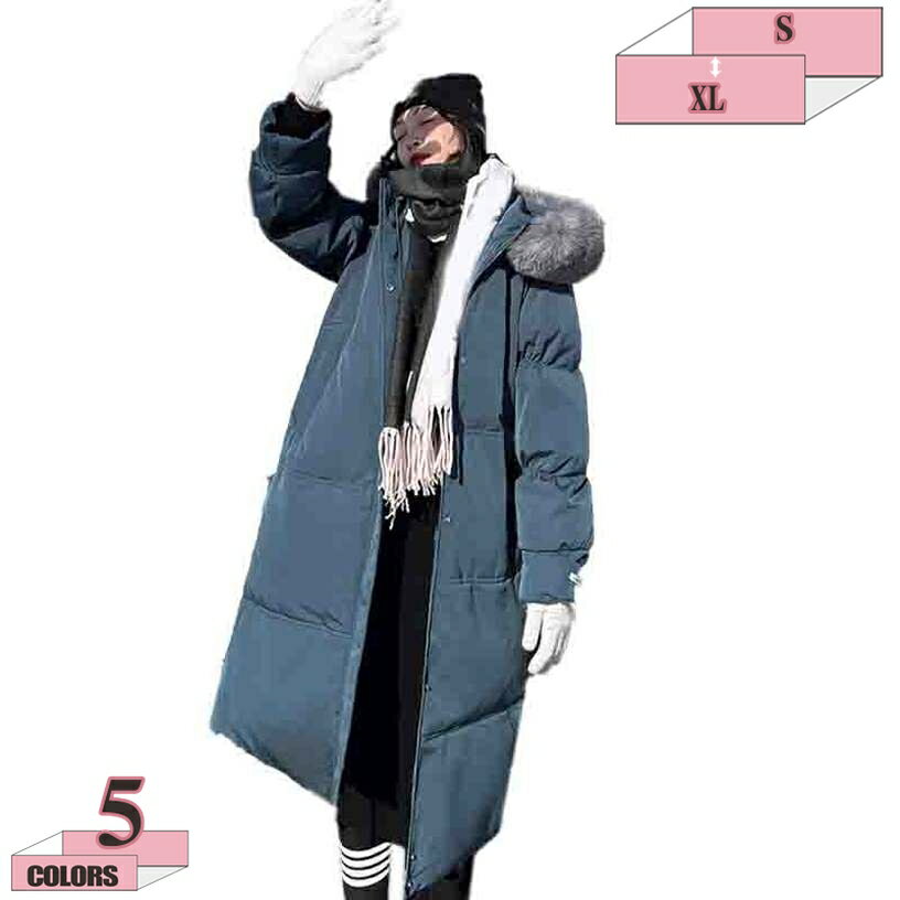 1000円OFFクーポン ダウンコート レディース ロング フェイクファー ファー付き フード ウエスト aライン 大きいサイズ おしゃれ 冬 暖かい アウター ベンチコート フード付き カジュアル シンプル ロング丈 中綿入り 厚手 あったか 防寒 秋冬 gratiahome