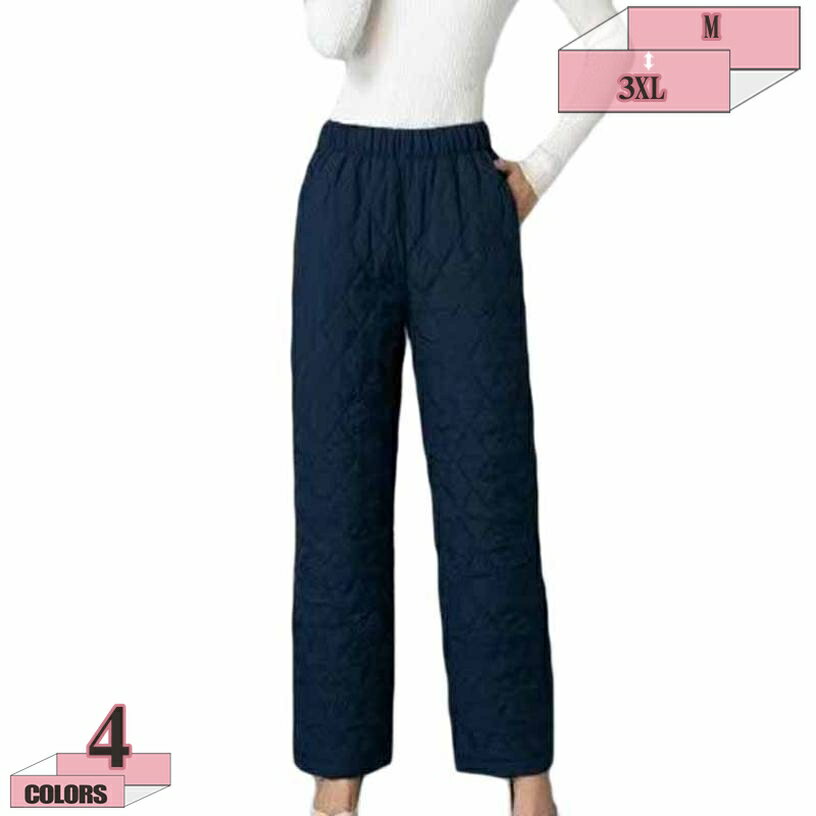 1000円OFFクーポン ダウンパンツ レディース 防寒パンツ ウエストゴム 中綿入りパンツ 軽量 撥水 アウ..